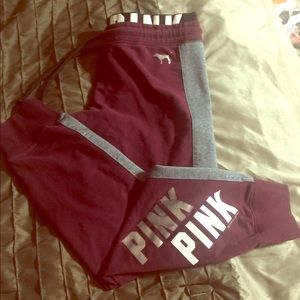 Maroon and grey skinny jogger